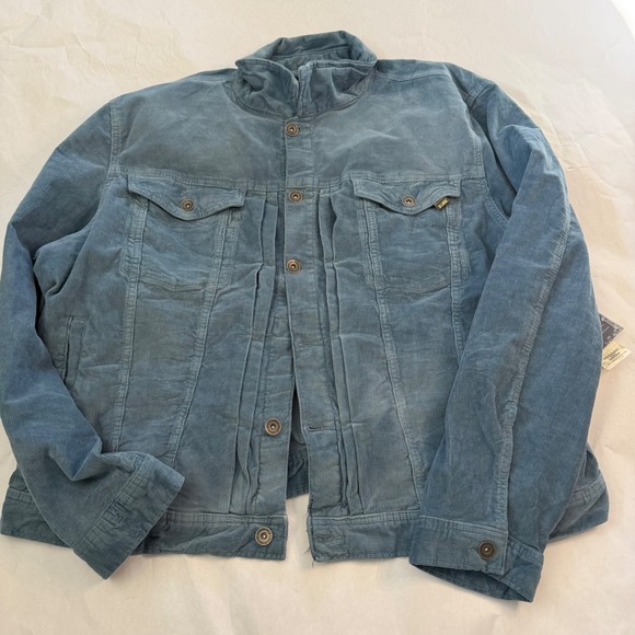 Jordan Craig Legacy Edition Mens Blue Corduroy Button Trucker Jacket 3XL Shacket